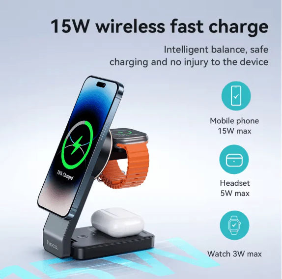 Hoco - 3-in-1 Magnetic Wireless Charger (CQ3)